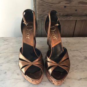 Dior bronze wedges